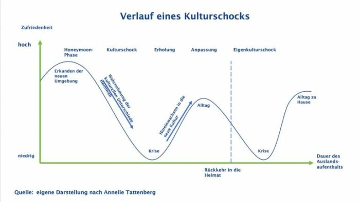 Kulturschock, Verlauf eines Kulturschocks, StudySmarter Magazin