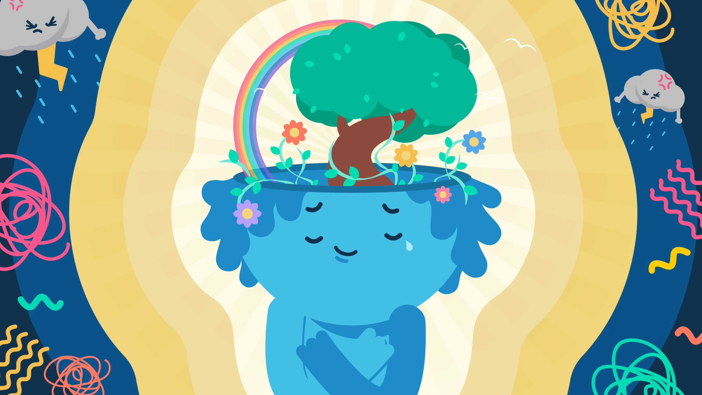 World Mental Health Day 2023, An illustration of mindfullness, Vaia Magazine